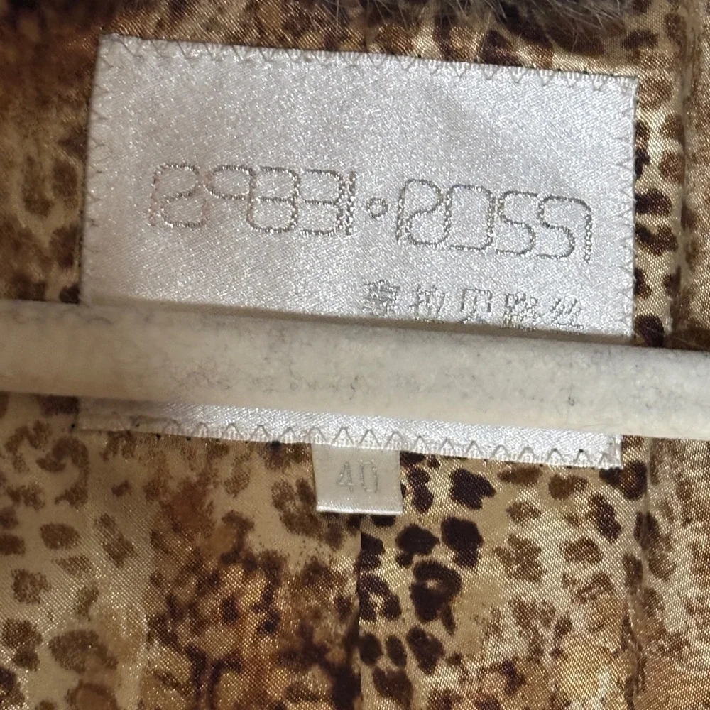 Rossi Black Rabbit Fur Coat – Fox Collar, Vintage Glam Statement size 40 - Picture 3 of 8